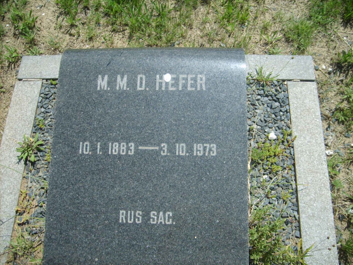 HEFER M.M.D. 1883-1973