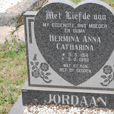 JORDAAN Hermina Anna Catharina 1914-1982