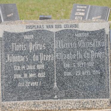 PREEZ Floris Petrus Johannes, du 1908-1952 &amp; Maria Christina Elizabeth 1912-1996