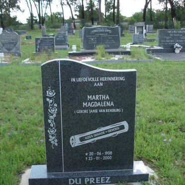 PREEZ Martha Magdalena, du nee JANSE VAN RENSBURG 1908-2000