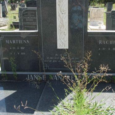 RENSBURG Martiens, Janse van 1932-1976 &amp; Rachel 1938-