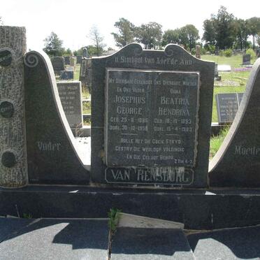 RENSBURG Josephus George, van 1886-1958 &amp; Beatrix Hendrina 1893-1983