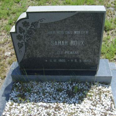 ROUX Sarah nee PIENAAR 1905-1943