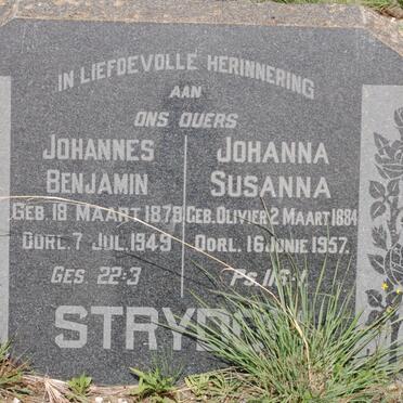 STRYDOM Johannes Benjamin 1879-1949 &amp; Johanna Susanna OLIVIER 1884-1957
