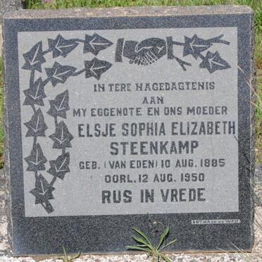 STEENKAMP Elsje Sophia Elizabeth nee VAN EDEN 1885-1950