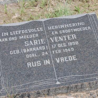 VENTER Sarie nee BARNARD 1898-1949