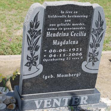 VENTER Hendrina Cecilia Magdalena nee MOMBERG 1921-2006