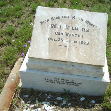 VILLIERS W., de nee VENTER -1925