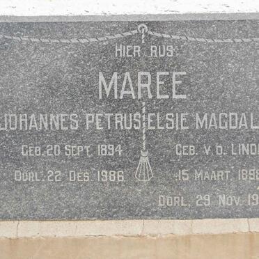 MAREE Johannes Petrus 1894-1986 &amp; Elsie Magdalena V.D. LINDE 1898-1979