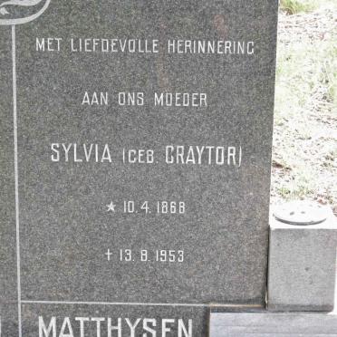 MATTHYSEN Sylvia nee GRAYTOR 1868-1953