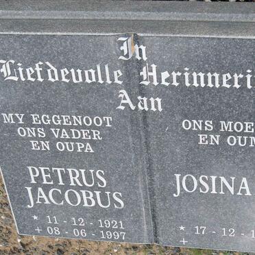 ?? Petrus Jacobus 1921-1997 &amp; Josina C.E. 1926-