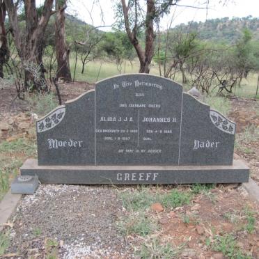 GREEFF Johannes H. 1888- &amp; Alida J.J.A. BROODRYK 1893-1967