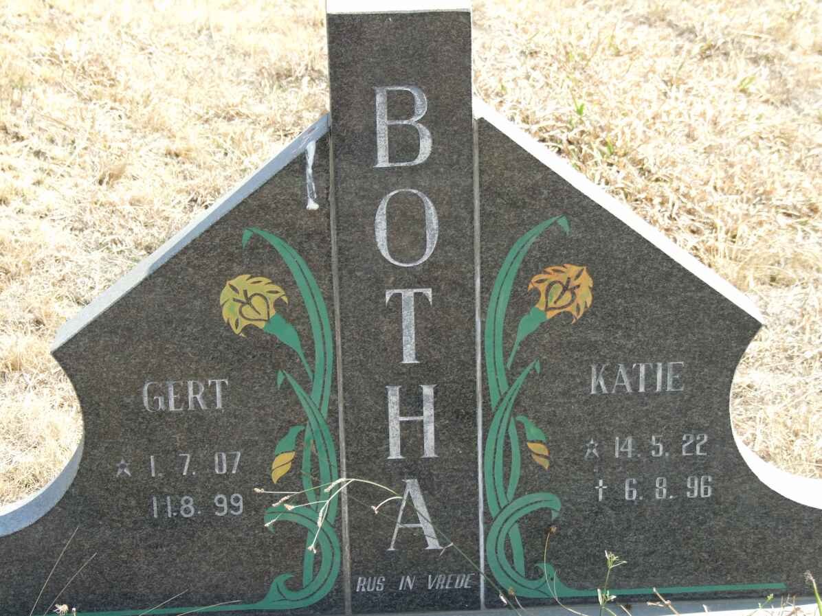 BOTHA Gert 1907-1999 &amp; Katie 1922-1996