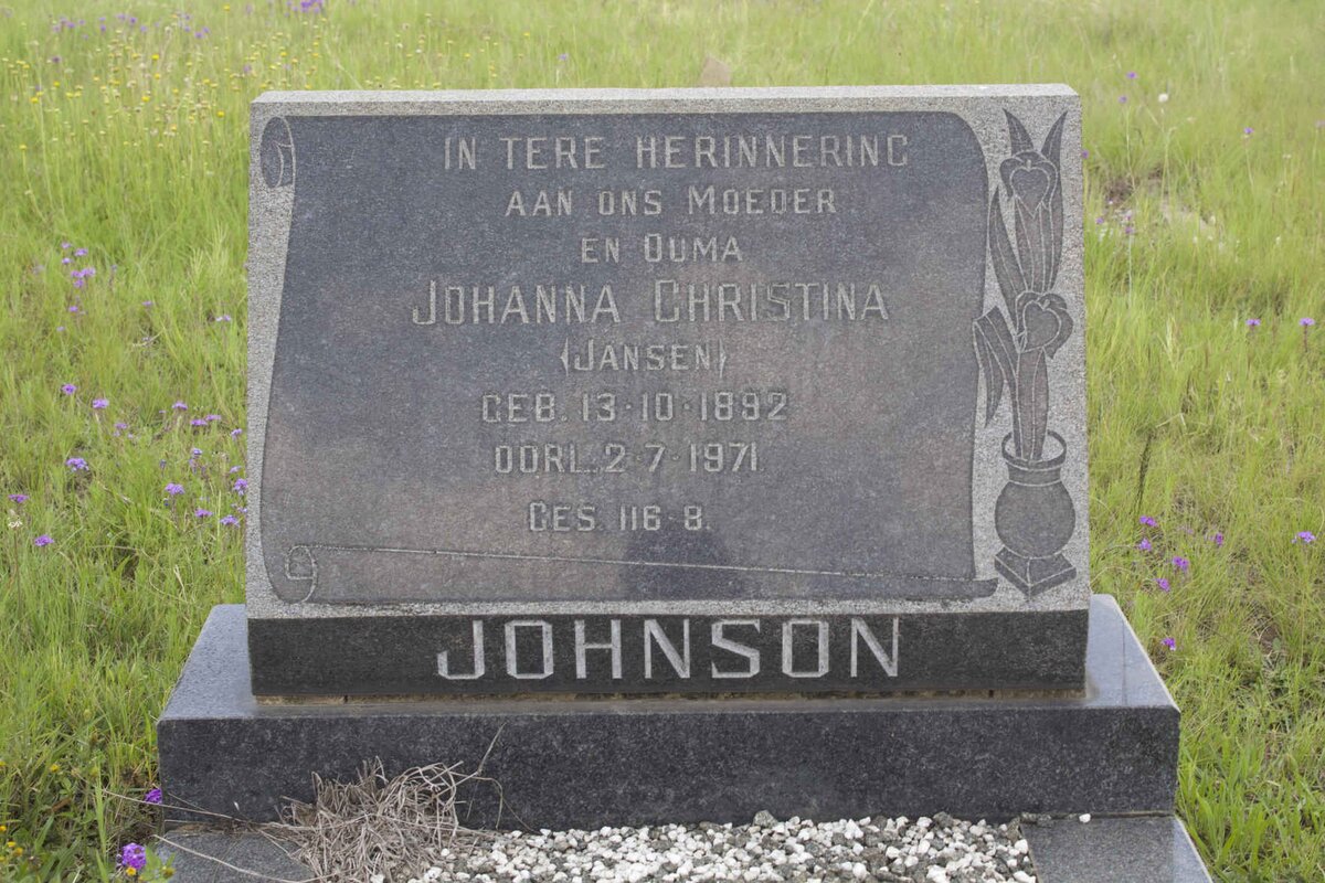 JOHNSON Johanna Christina nee JANSEN 1892-1971