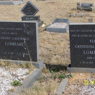 LOMBARD Frans Lodewikus 1913-1988 &amp; Elsie Catherina Stopforth VENTER 1915-1985