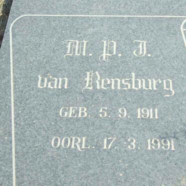 RENSBURG M.C.J., van 1911-1993 & M.P.J 1911-1991