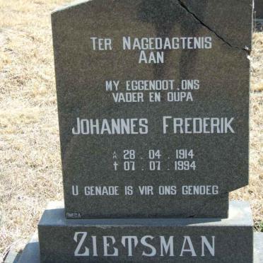 ZIETSMAN Johannes Frederik 1914-1994
