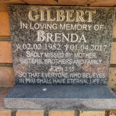 GILBERT Brenda 1952-2017