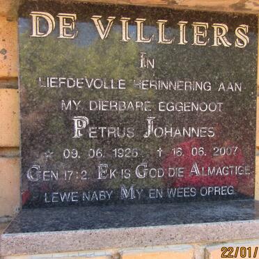 VILLIERS Petrus Johannes, de 1926-2007