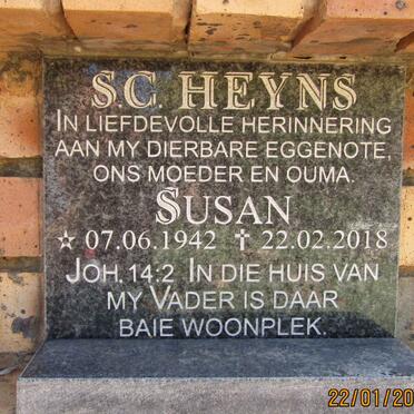 HEYNS S. C. Susan 1942-2018