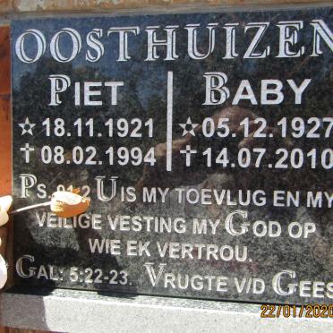OOSTHUIZEN Piet 1921-1994 &amp; Baby 1927-2010
