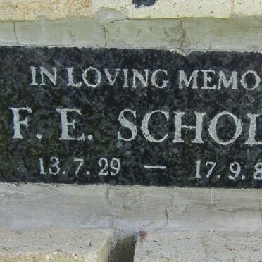 SCHOLTZ F.E. 1929-1988