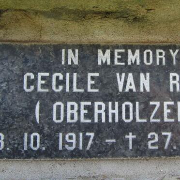 RIET Cecile, van der nee OBERHOLZER 1917-1998