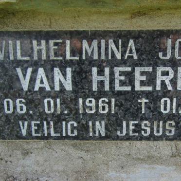 HEERDEN Wilhelmina Johanna, van 1961-1999