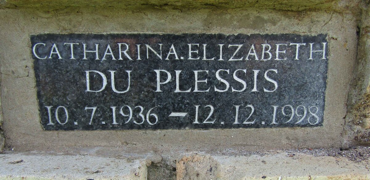 PLESSIS Catharina Elizabeth, du 1936-1998