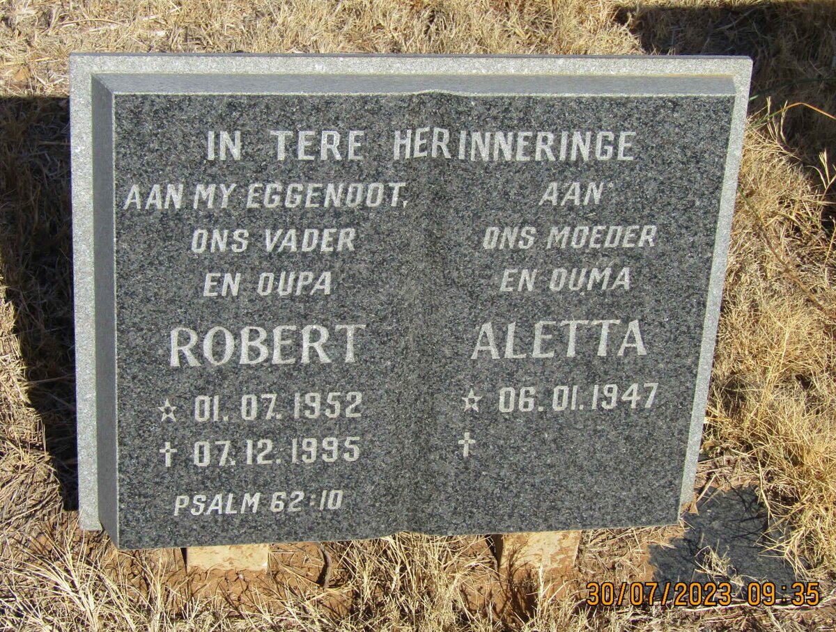 ? Robert 1952-1995 &amp; Aletta 1947-
