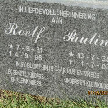 ? Roelf 1931-1996 &amp; Pauline 1935-2003