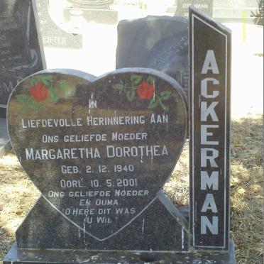 ACKERMAN Margaretha Dorothea 1940-2001