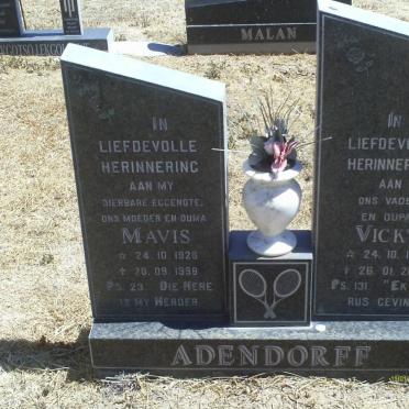 ADENDORFF Vicky 1919-2005 &amp; Mavis 1928-1998