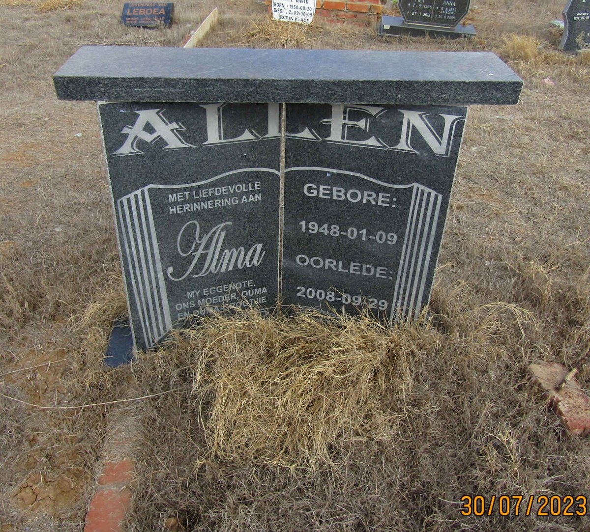 ALLEN Alma 1948-2008