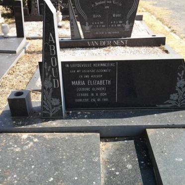 ABOUD Maria Elizabeth nee OLIVIER 1934-1981