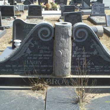 BROWN Harry 1919-1968 &amp; Elsa 1915-1991