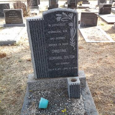 BOLTON Christina Adriana nee STANDER 1891-1964 
