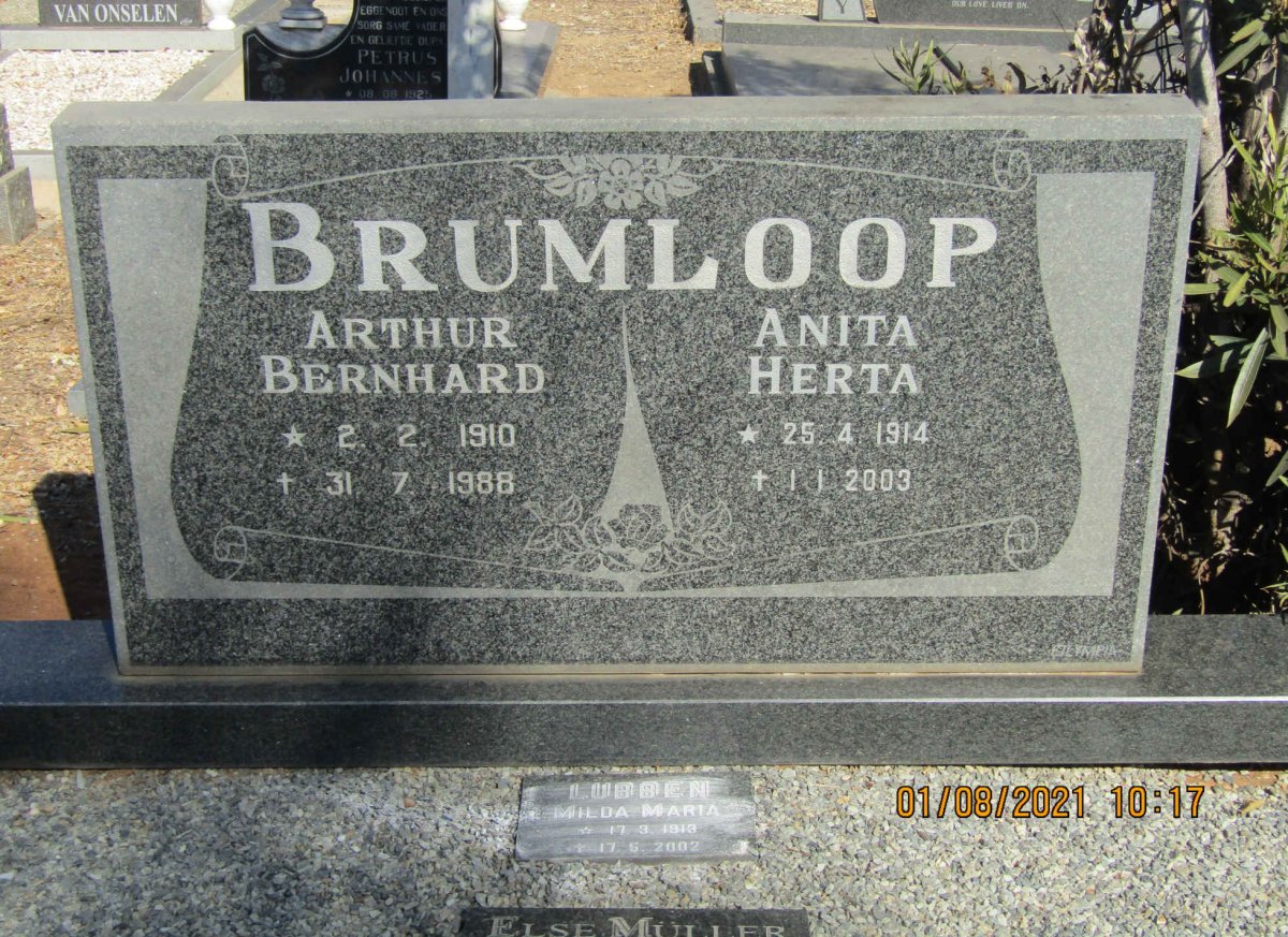BRUMLOOP Arthur Bernhard 1910-1988 &amp; Anita Herta 1914-2003 