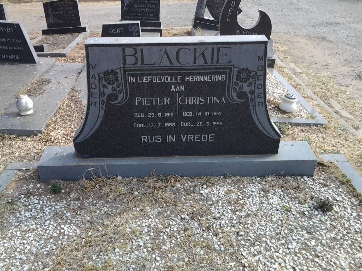 BLACKIE Pieter 1912-1983 &amp; Christina 1914-1986