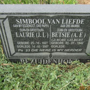 BEZUIDENHOUT J.L. 1927-2007 &amp; A.E. GILBERT 1942-