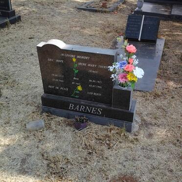 BARNES Eric Hope 1918-1981 &amp; Irene Mary Theresa CROSS 1921-1996