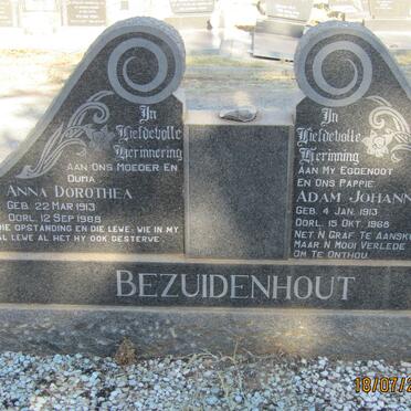 BEZUIDENHOUT Adam Johannes 1913-1968 &amp; Anna Dorothea 1913-1988