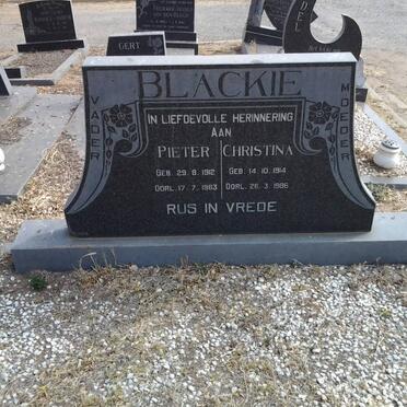 BLACKIE Pieter 1912-1983 &amp; Christina 1914-1986