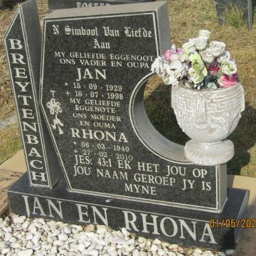 BREYTENBACH Jan 1929-1998 &amp; Rhona 1940-2010