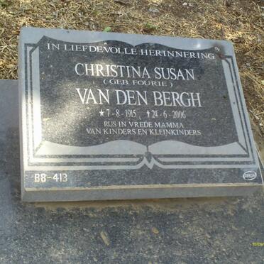 BERGH Christina Susan, van den nee FOURIE 1915-2006