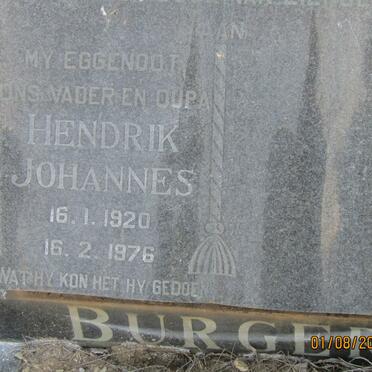 BURGER Hendrik Johannes 1920-1976 