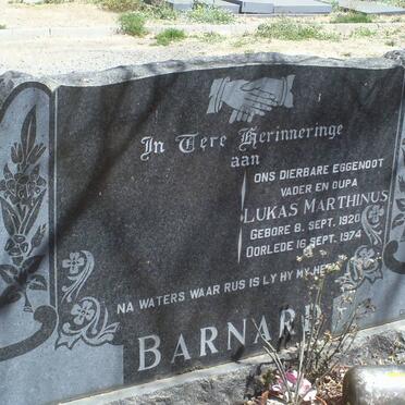 BARNARD Lukas Marthinus 1920-1974