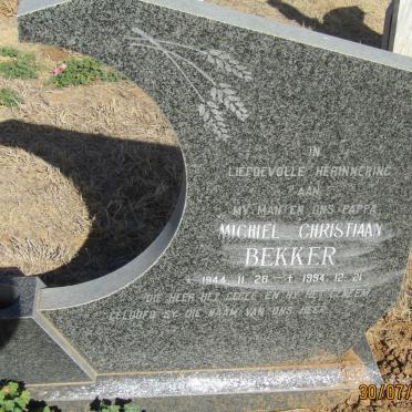 BEKKER Michiel Christiaan 1944-1994
