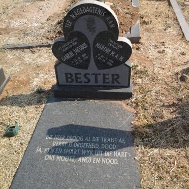 BESTER Gabriel Jacobus 1929-1990 &amp; Marthie M.A.M. 1925-2000