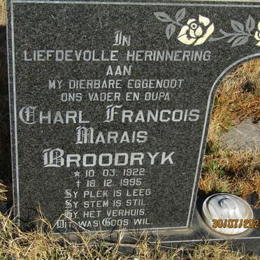 BROODRYK Charl Francois Marais 1922-1995